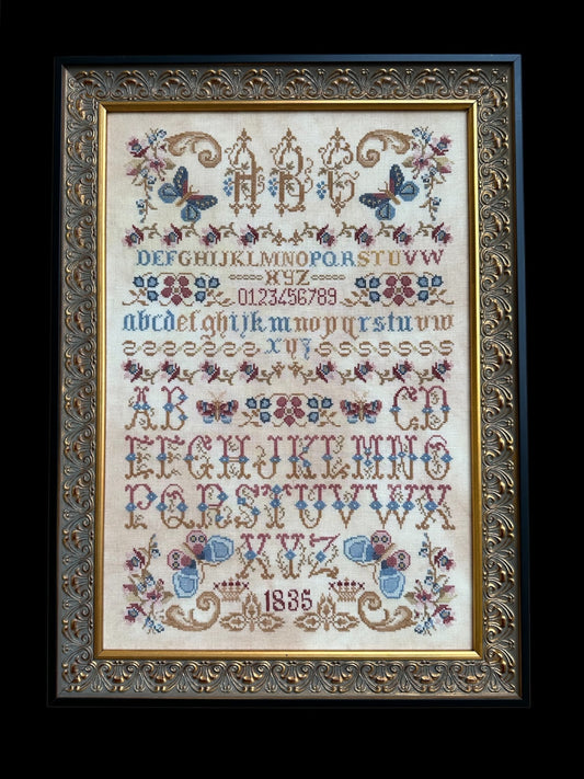 Butterflies, Flowers, and Letters Sampler - Twin Peak Primitives - 2026 Nashville Needlework Market PREORDER
