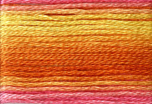 8046 Cosmo Seasons Variegated Cotton Embroidery Floss Orange/Yellow/Pink