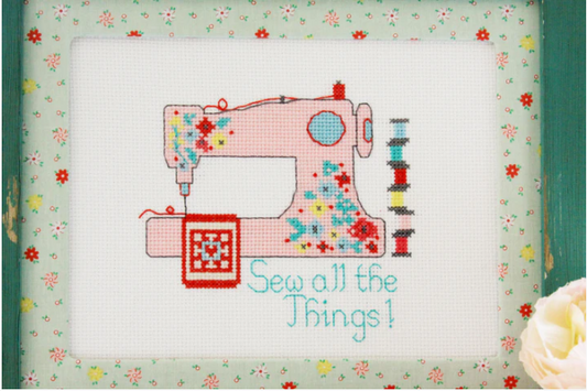 Sew All The Things Cross Stitch Pattern - Beverly McCullough Flamingo Toes