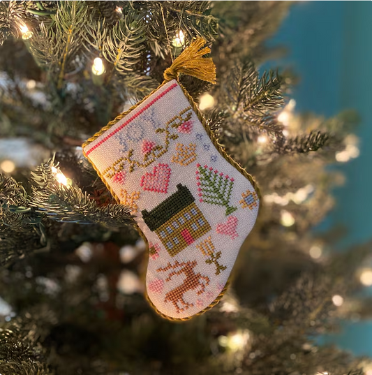 Joy Sampler Stocking Ornament Set of 4 - Jean Farish