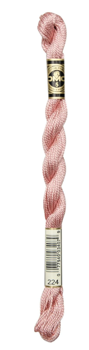 DMC Pearl Cotton Skein Size 5 Very Light Shell Pink #224