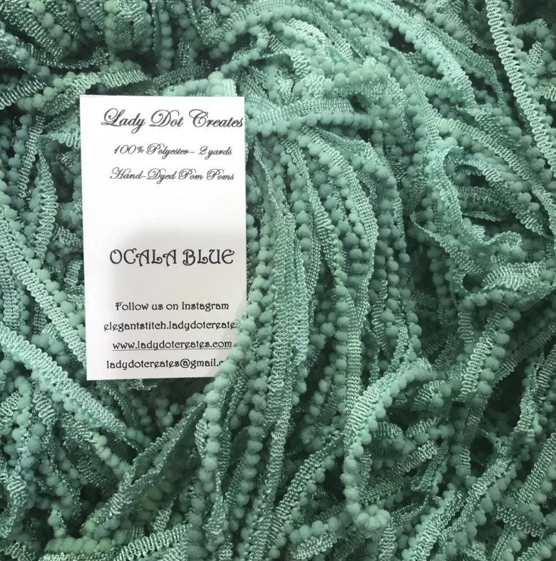 Pom Pom Trim - Ocala Blue - Lady Dot Creates