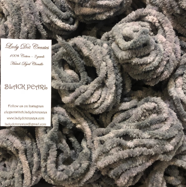 Chenille Trim - Black Pearl - Lady Dot Creates