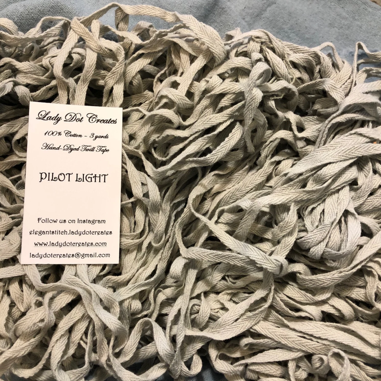 1/4" Wide Twill Tape - Pilot Light - Hand-dyed Cotton - Lady Dot Creates