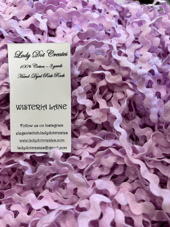 1/2" Rick Rack - Wisteria Lane - Hand-dyed Cotton - Lady Dot Creates