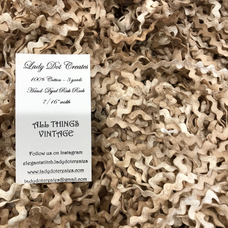 7/16" Rick Rack - All Things Vintage - Hand-dyed Cotton - Lady Dot Creates