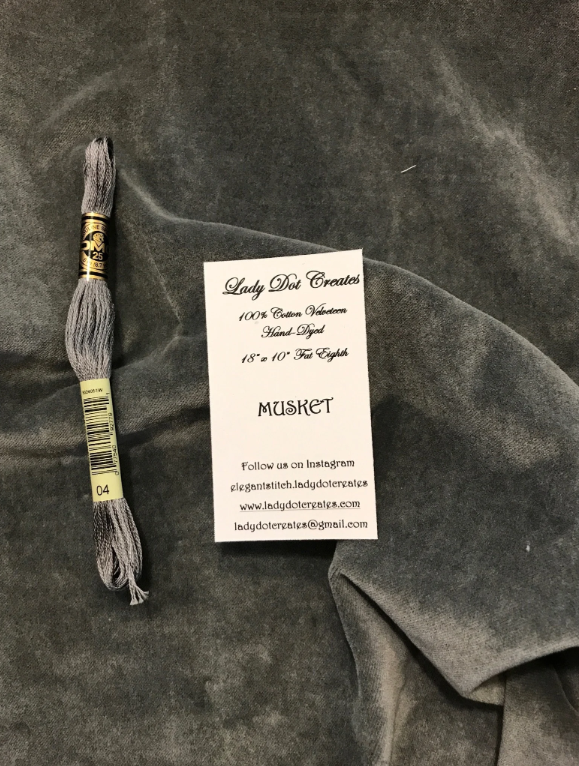10"x18" Velveteen - Musket - Hand-dyed 100% Cotton - Lady Dot Creates
