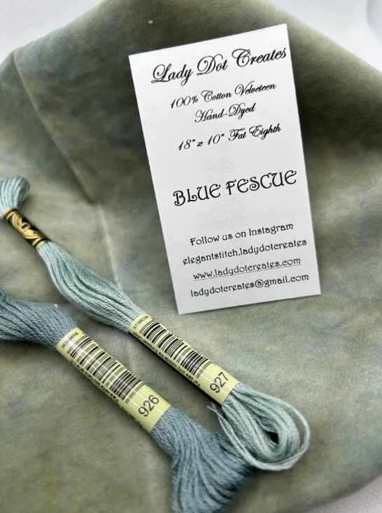 10"x18" Velveteen - Blue Fescue - Hand-dyed 100% Cotton - Lady Dot Creates
