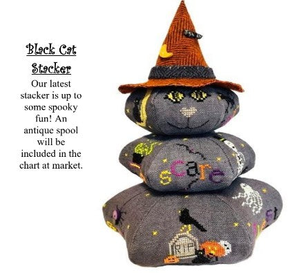 Black Cat Stacker - Praiseworthy Stitches - 2026 Nashville Needlework Market PREORDER