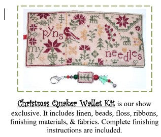 Christmas Quaker Wallet Kit - Praiseworthy Stitches - 2026 Nashville Needlework Market PREORDER (Copy)