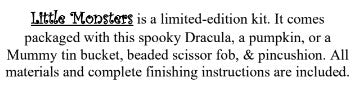 Little Monsters Buckets Kit - Praiseworthy Stitches - 2026 Nashville Needlework Market PREORDER