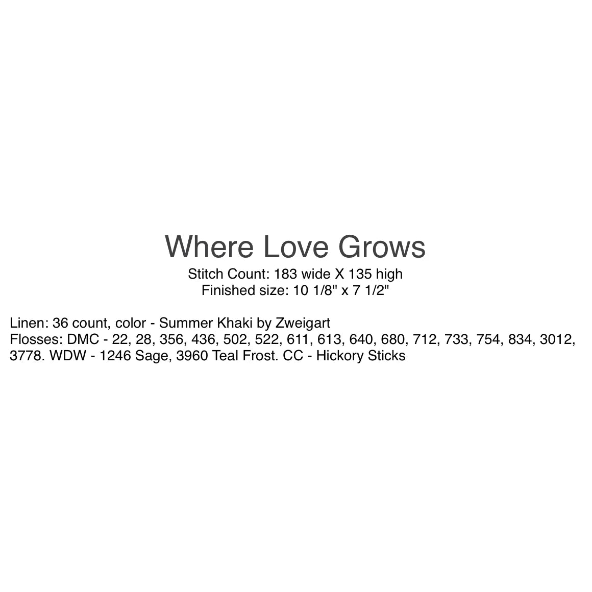 Where Love Grows - With Thy Needle and Thread (Brenda Gervais)