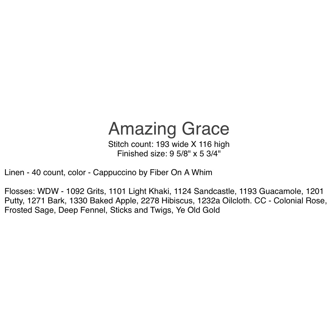 Amazing Grace - With Thy Needle and Thread (Brenda Gervais)