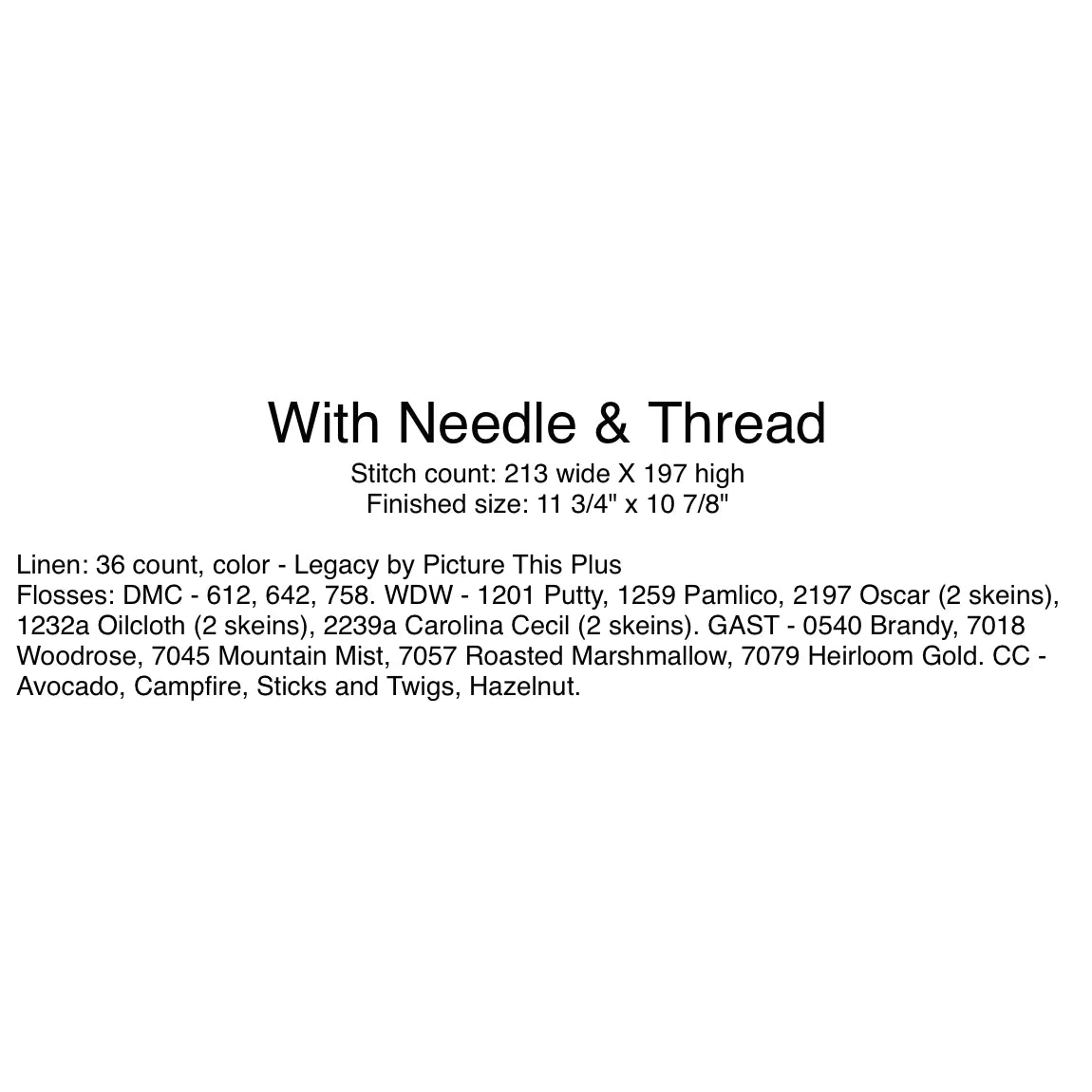 With Needle & Thread - With Thy Needle and Thread (Brenda Gervais)
