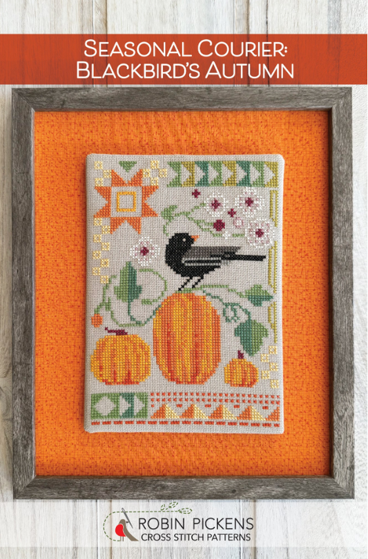 Seasonal Courier: Blackbird's Autumn - Robin Pickens Cross Stitch Patterns