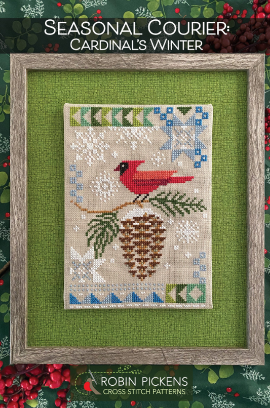 Seasonal Courier: Cardinal's Winter - Robin Pickens Cross Stitch Patterns