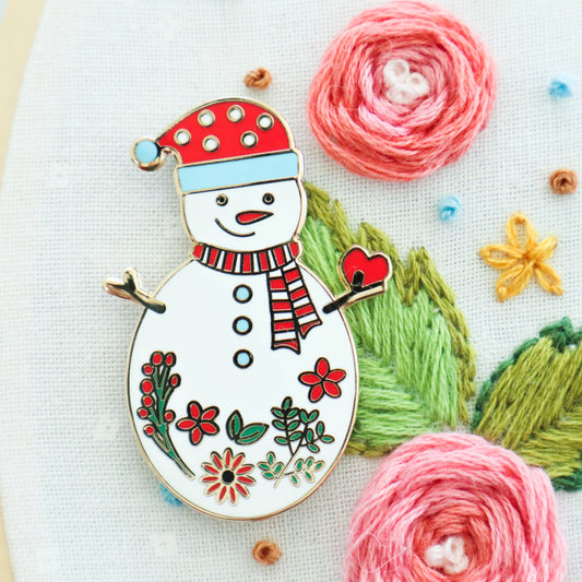 Sweet Snowman Needle Minder - Flamingo Toes