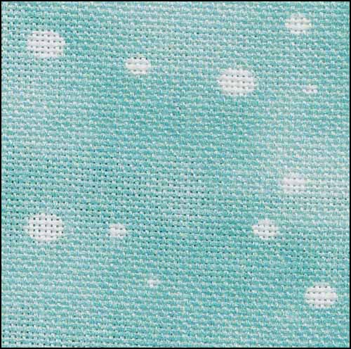 32 Count Linen Snow on Aqua Fabric by Fabric Flair