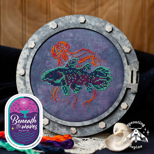In the Depths (xStitch the Rainbow - Beneath the Waves Palette) - Sprouting Lupine