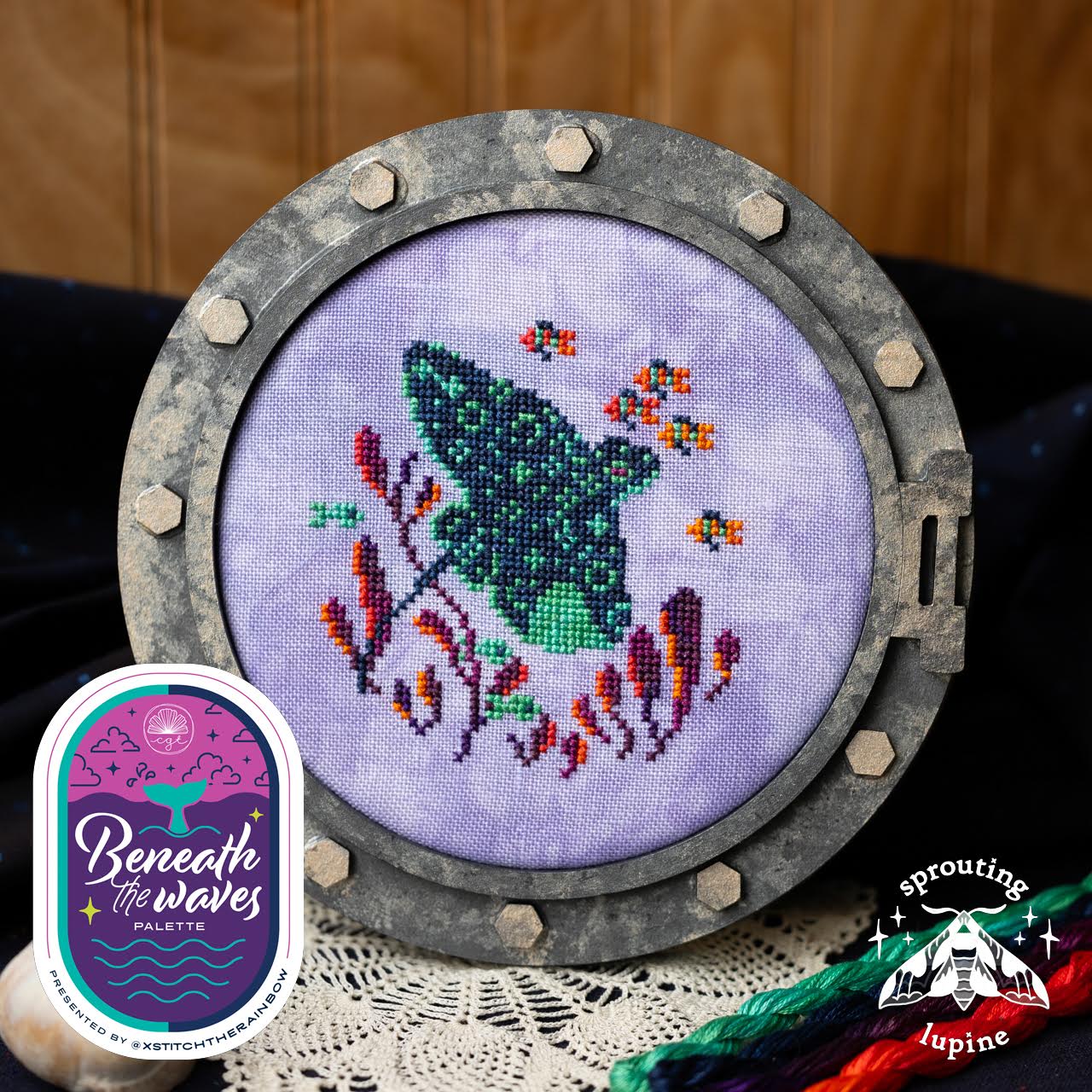 Sea Flier (xStitch the Rainbow - Beneath the Waves Palette) - Sprouting Lupine