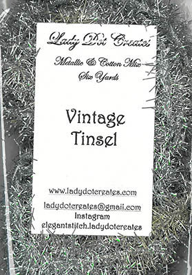 Vintage Colors of Tinsel - Silver -  Metallic and Cotton Mix - Lady Dot Creates