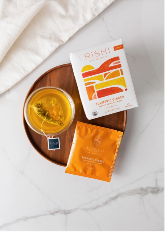 Tumeric Ginger Organic Herbal Tea Sachets - Rishi Tea & Botanicals