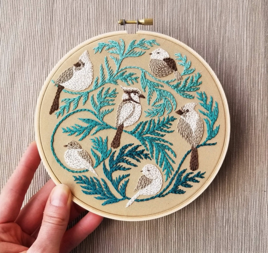 Winter Birds Embroidery Kit - Jessica Long Embroidery