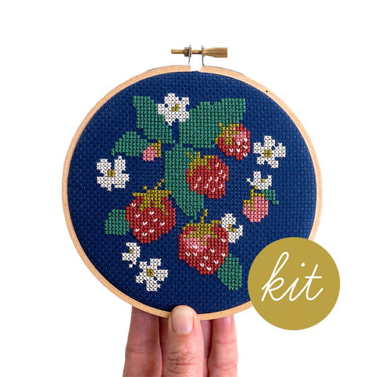 Spread Like Strawberries Cross Stitch Kit - Junebug and Darlin