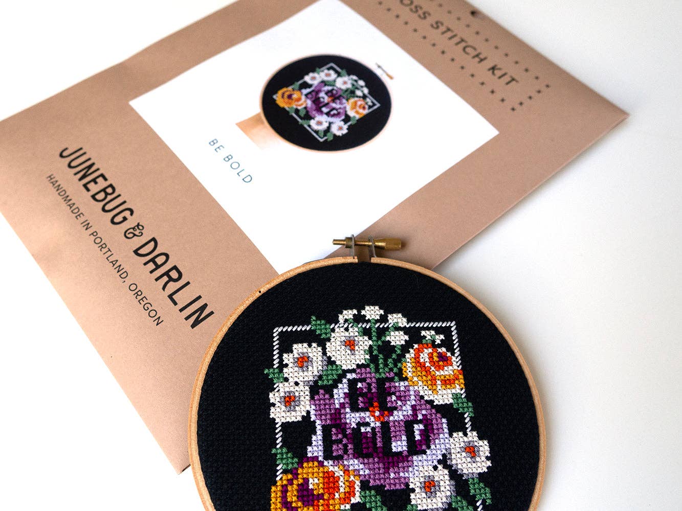 Be Bold Cross Stitch Kit - Junebug and Darlin