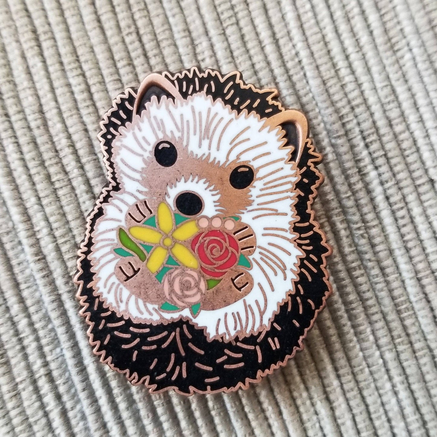 Hedgehog Enamel Needle Minder - Jessica Long Embroidery