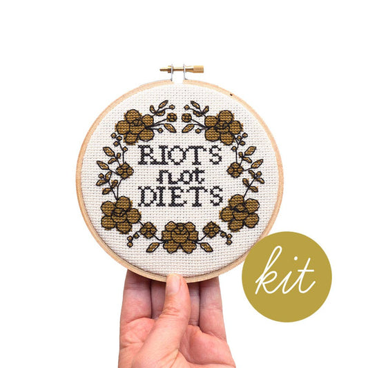 Riots not Diets Cross Stitch Kit - Junebug and Darlin