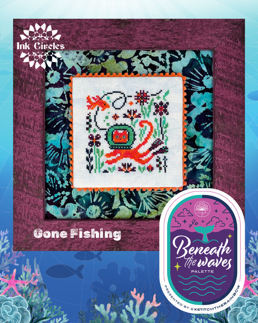 Gone Fishing (xStitch The Rainbow- Beneath The Waves Palette) - Ink Circles