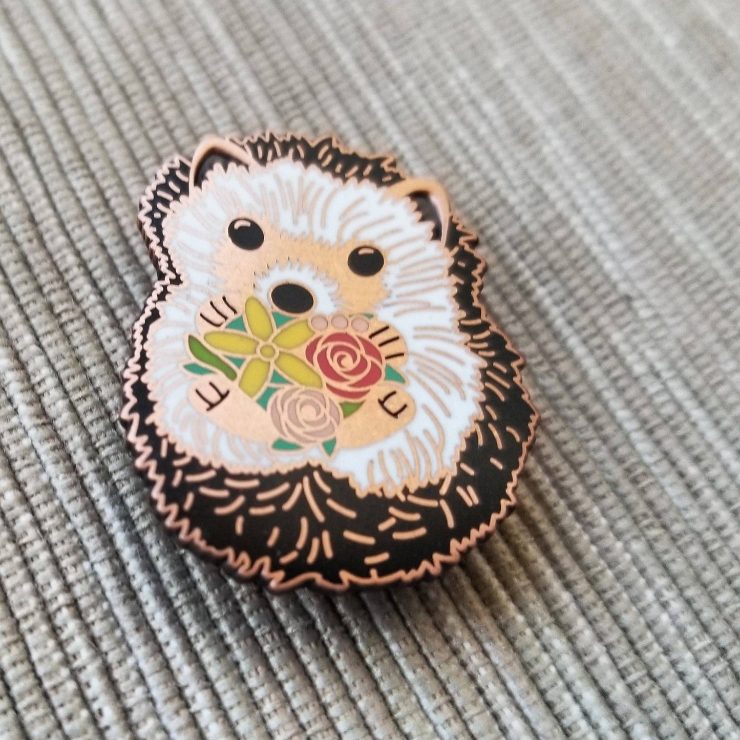 Hedgehog Enamel Needle Minder - Jessica Long Embroidery