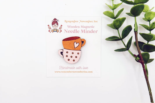 Teacups Wooden Needle Minder