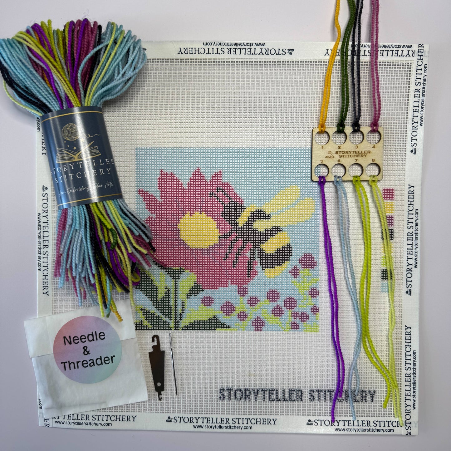Bee & Bloom — Modern Needlepoint Kit - Storyteller Stitchery