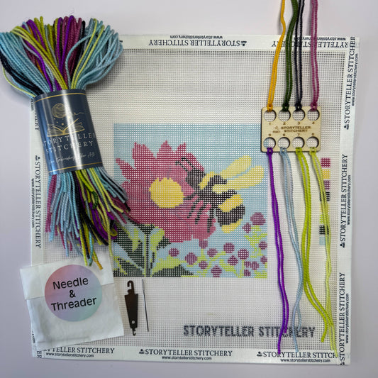 Bee & Bloom — Modern Needlepoint Kit - Storyteller Stitchery