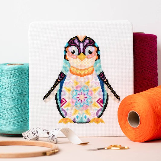 Mandala Penguin Cross Stitch Kit - Meloca Designs