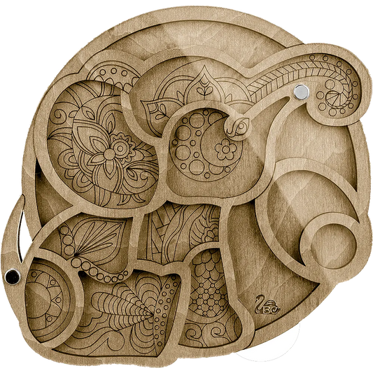 Elephant Bead Organizer with Transparent Cover