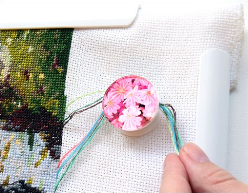 Light Pink Floral Parking Bobbins, Pack of 2