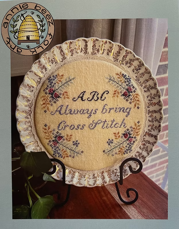 Plate-i-tude: Always Bring Cross Stitch - Annie Beez Folk Art
