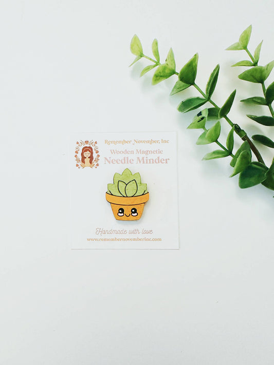 Succulent Wooden Needle Minder