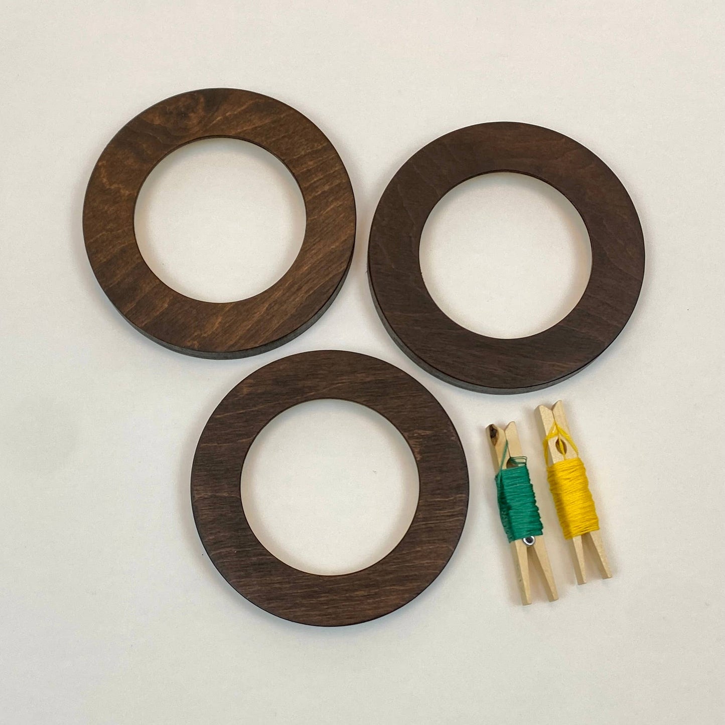 Embroidery Hoop Frame for 4" Hoops: Square / Dark Walnut Stain - Modern Hoopla