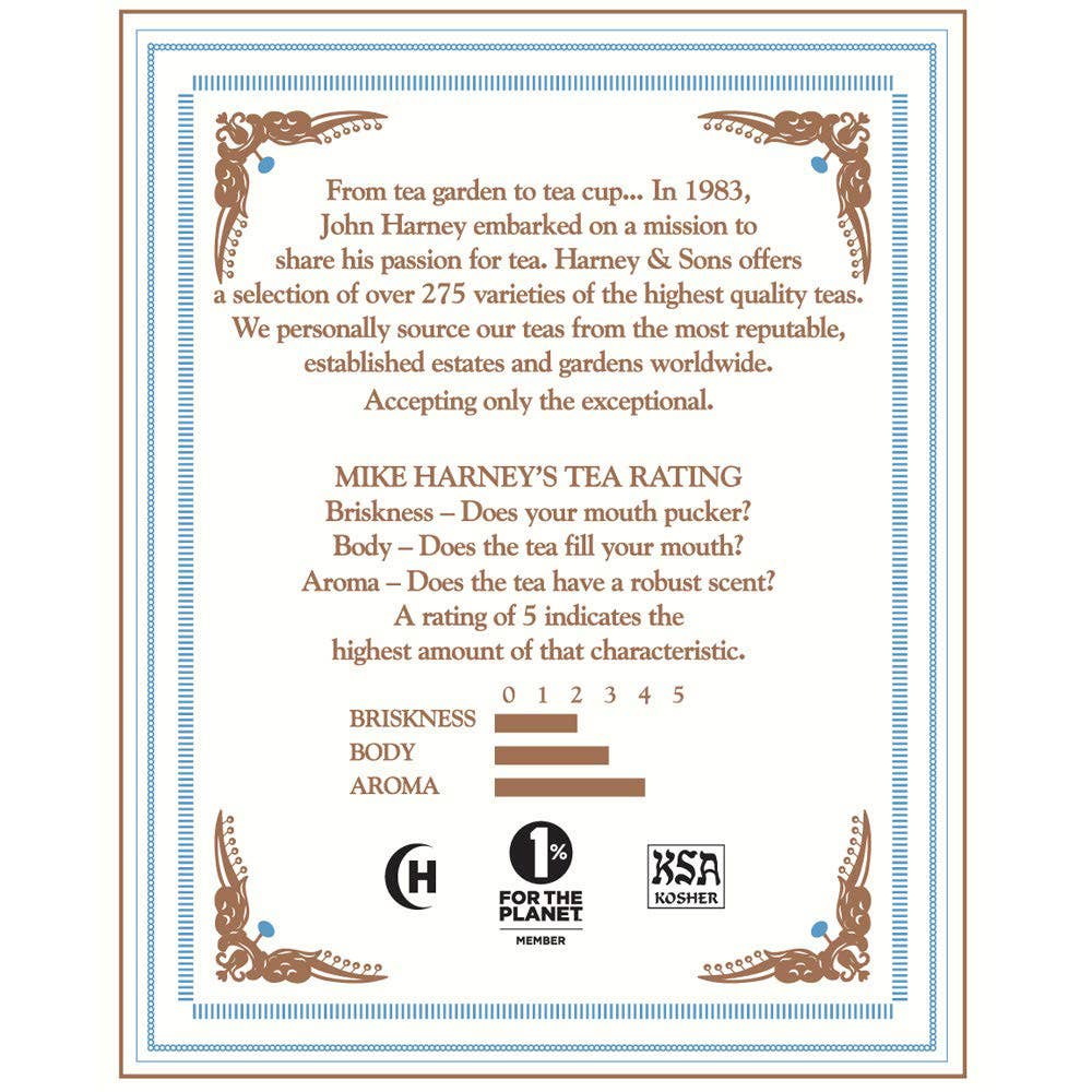 Harney & Sons Earl Grey Supreme Tea - 20 Sachets per Tin