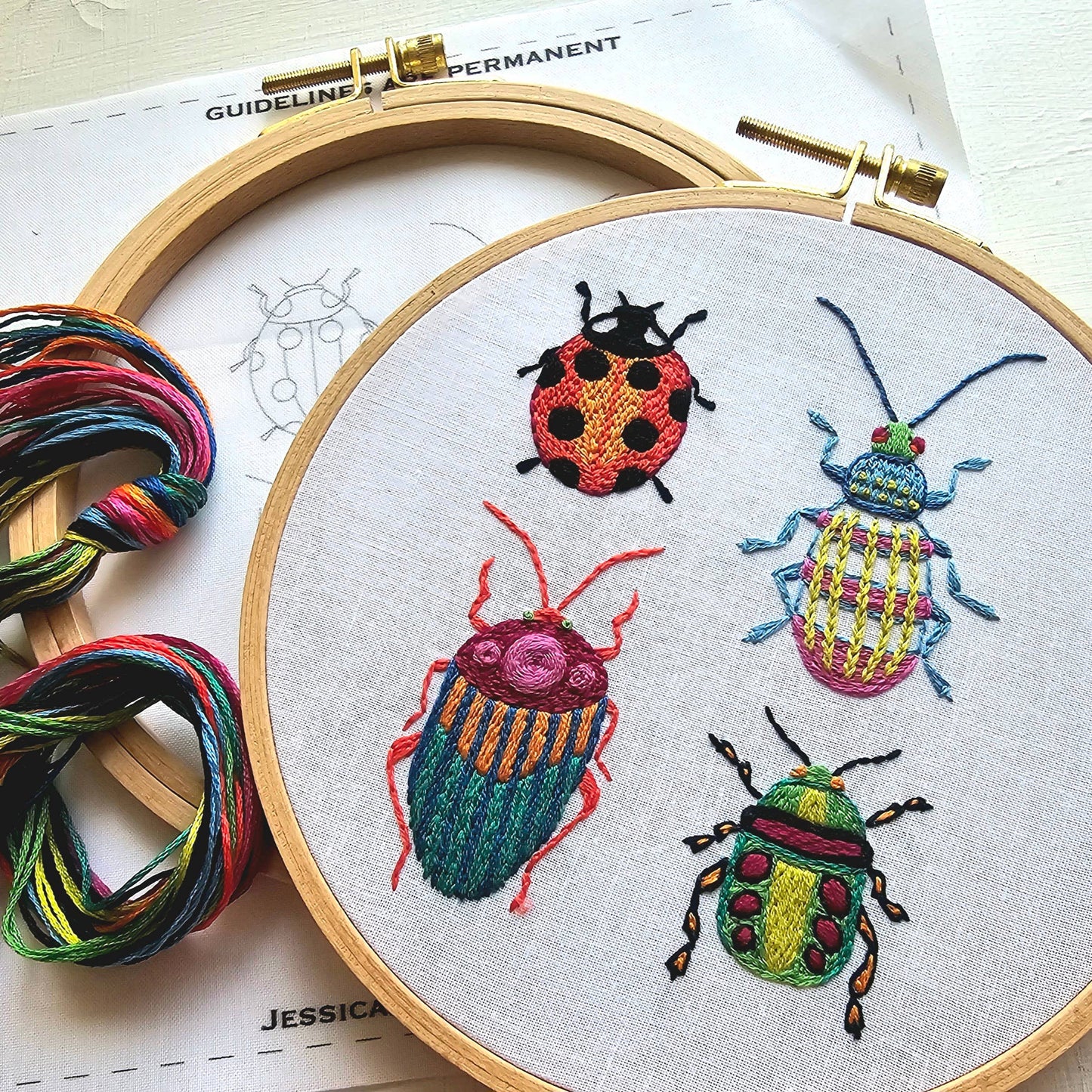 Beetle Collection Embroidery Kit - Jessica Long Embroidery