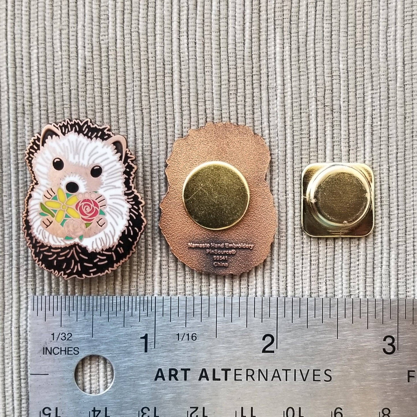 Hedgehog Enamel Needle Minder - Jessica Long Embroidery