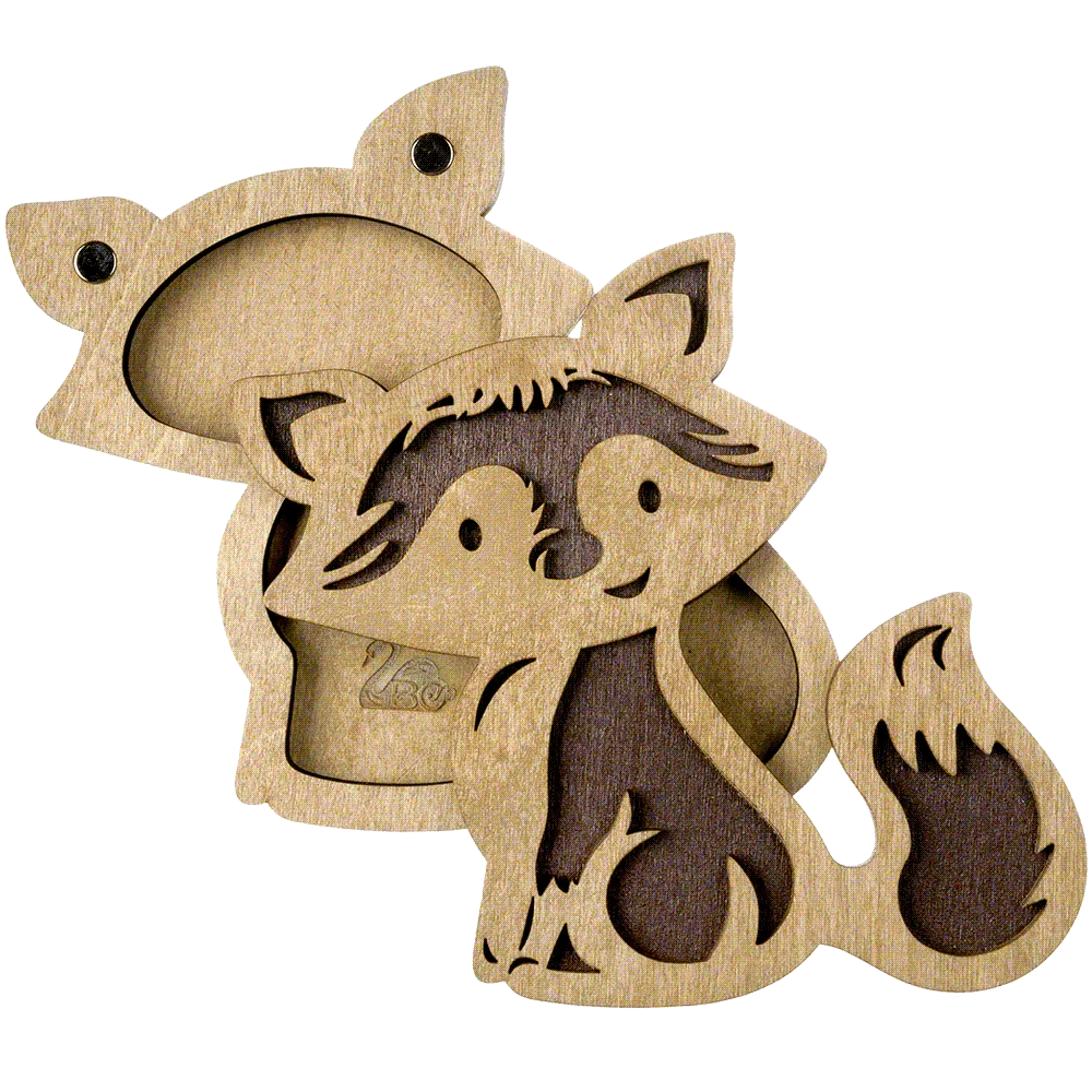 Fox Bead Organizer With Wooden Cover