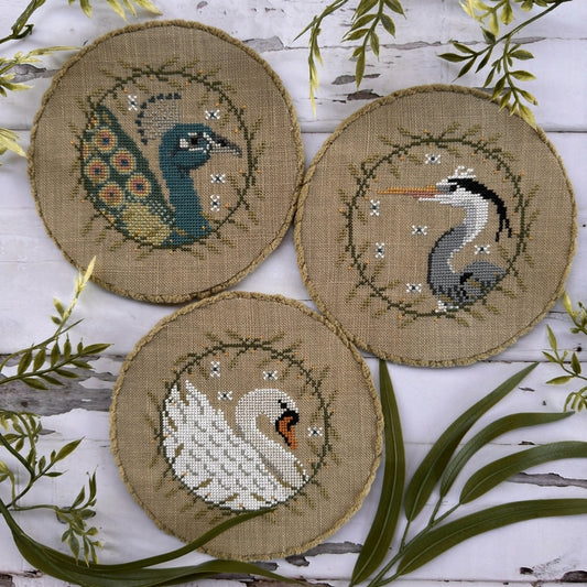 Elegant Birds Trio - Puntini Puntini  - 2026 Nashville Needlework Market PREORDER