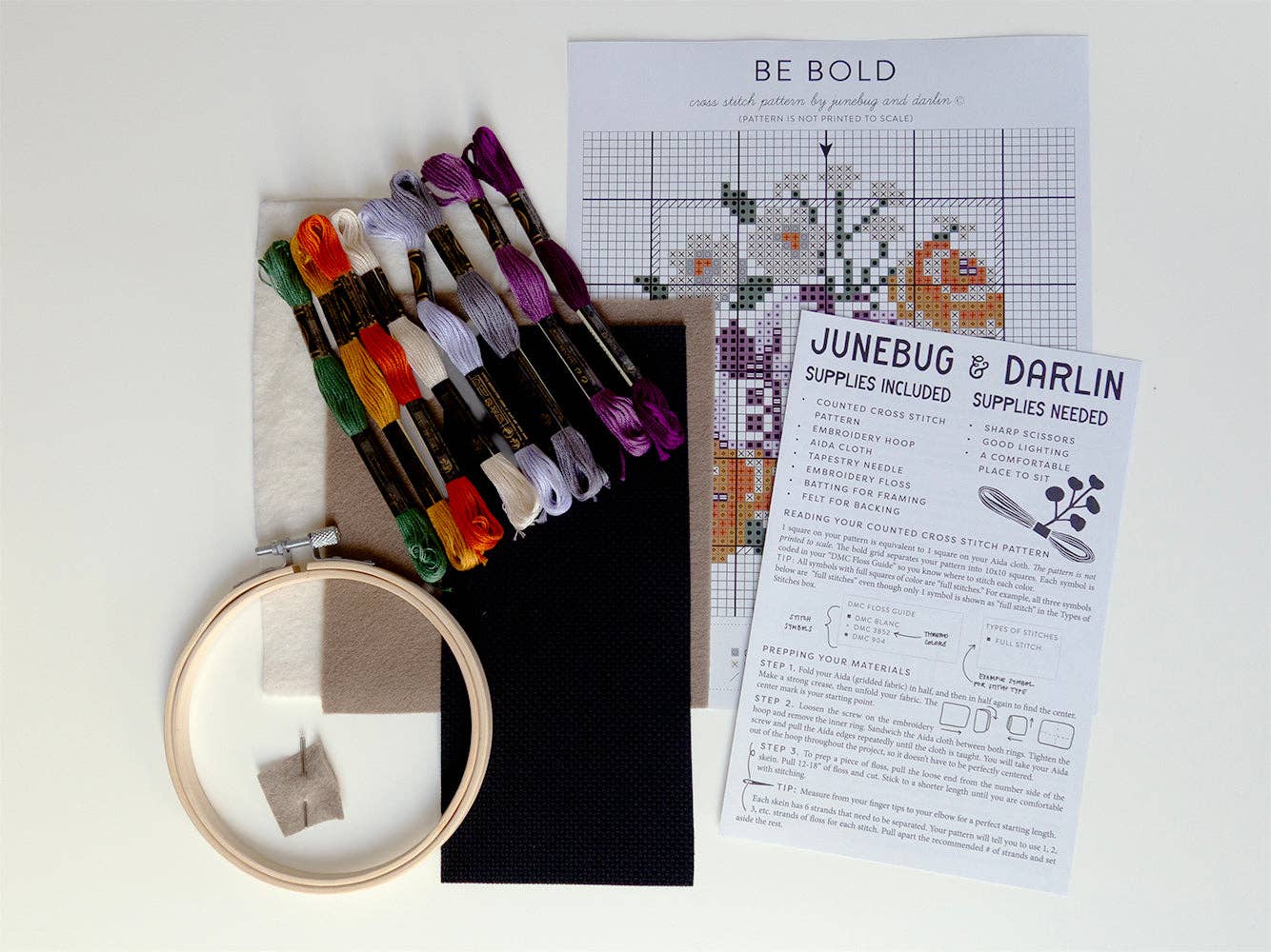 Be Bold Cross Stitch Kit - Junebug and Darlin