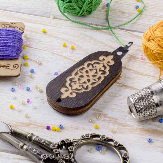 Long Wooden Needle Threader