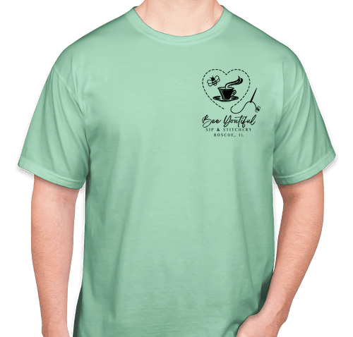 Sip, Stitch, Repeat T-Shirt - Chalky Mint